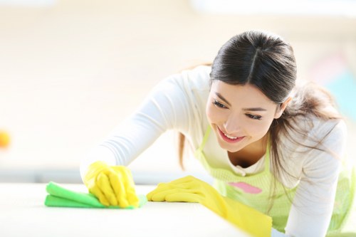 Deep carpet cleaning equipment in use