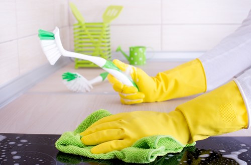 Stain removal on a sofa during upholstery cleaning in East Barnet